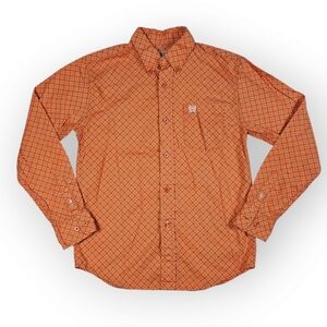 Cinch Orange‎ Long Sleeve Button Down Shirt Boy's Size 10